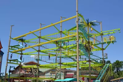 ropes course at the island