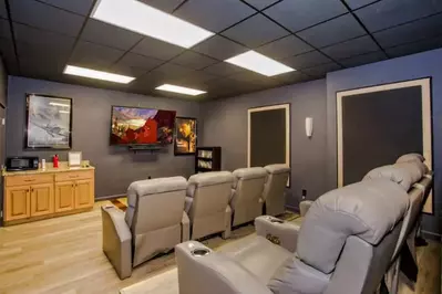 theater room in a large cabin in gatlinburg tn