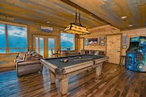 game room at large pigeon forge cabin